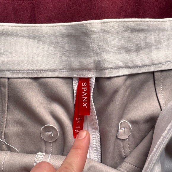 NWOT Spanx On-the-Go Cropped Wide Leg Pants White Size Large - Picture 4 of 4